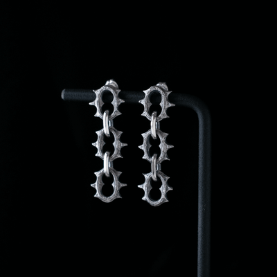 Triple Barbed Stud Earrings