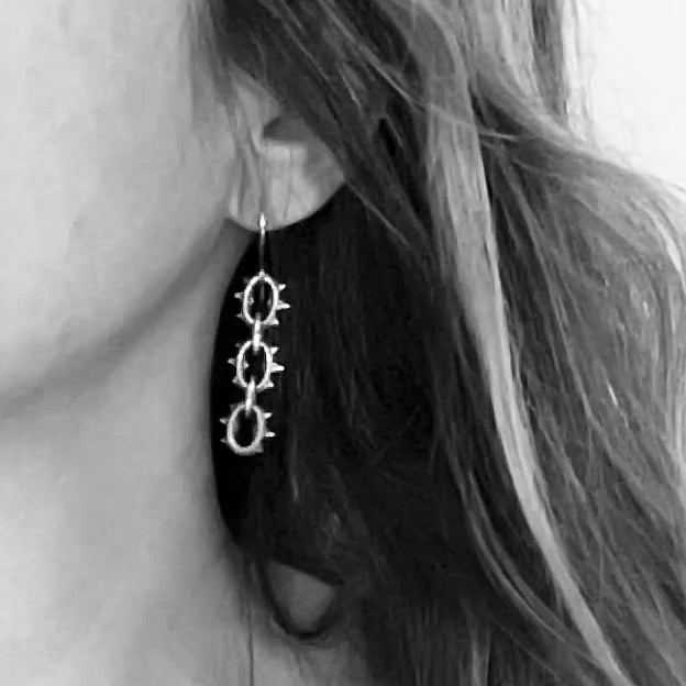 Triple Barbed Earrings